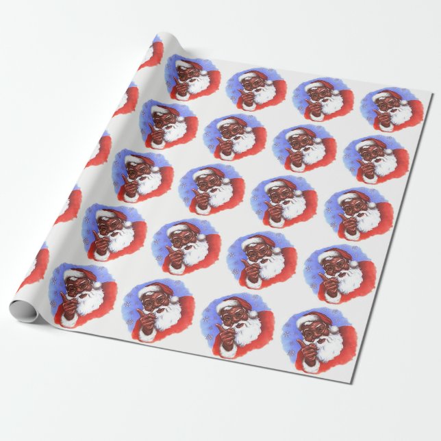 Afroamerikaner-schwarzes Geschenkpapier (Ungerollt)