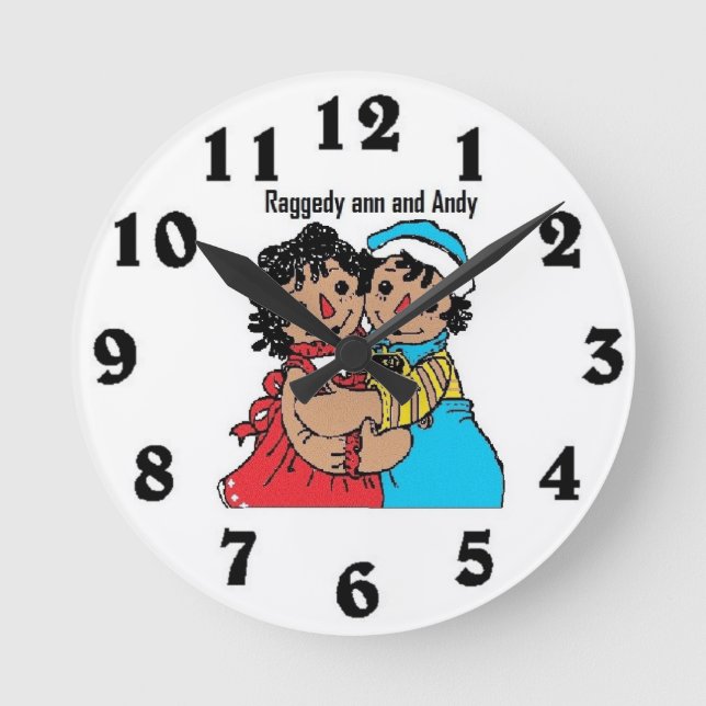 Afroamerikaner und Andy Wall Clock Runde Wanduhr (Vorderseite)