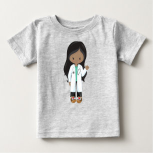 Afroamerikanerin, Doktor, Krankenschwester, Stetho Baby T-shirt