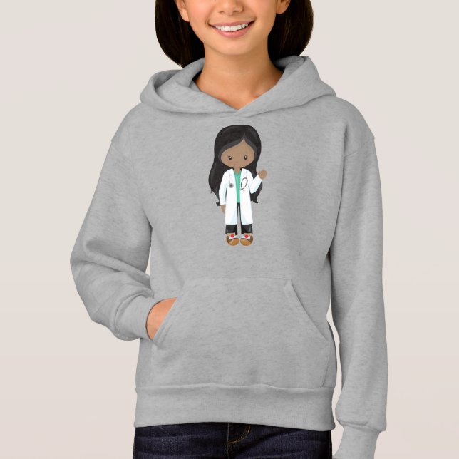 Afroamerikanerin, Doktor, Krankenschwester, Stetho Hoodie (Vorderseite)