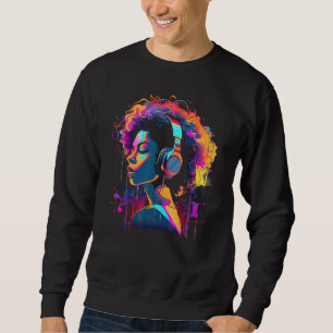 Afroamerikanerin Schwarzes Mädchen Musik Graffiti Sweatshirt