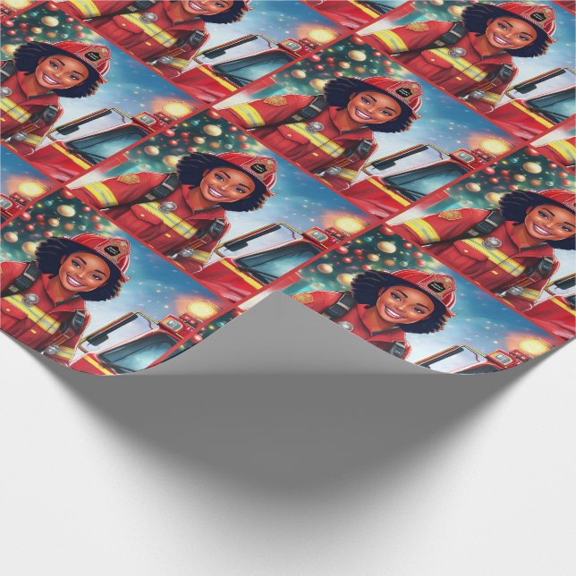 Afroamerikanerin Weihnachten Geschenkpapier (Ecke)