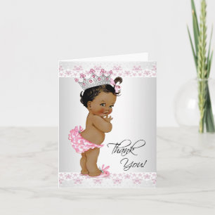 Afroamerikanische Babygirl-Baby-Shower-Dankeschön Dankeskarte