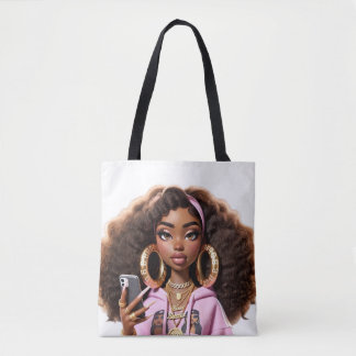 Afroamerikanische Baddie, Schöne Mädchen-Tasche
