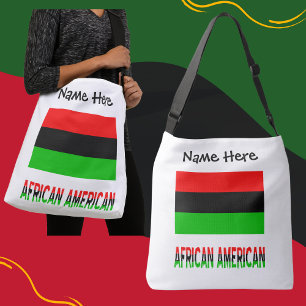 Afroamerikanische Diaspora-Flagge Schwarz Personal Tragetaschen Mit Langen Trägern