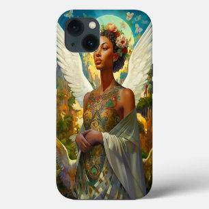 Afroamerikanische Engel Göttin Fantasy-Kunst iPhone 13 Hülle