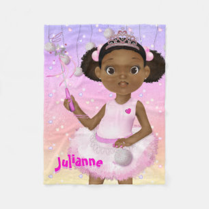 Afroamerikanische Feenprinzessin Ballerina Fleecedecke
