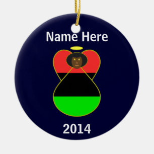 Afroamerikanische Flaggen-Engel Keramikornament
