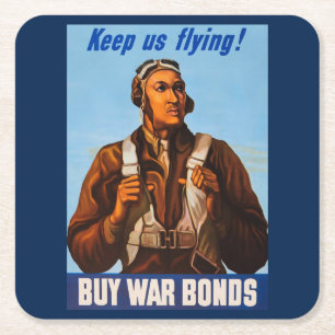 Afroamerikanische Flugpioniere - Jagdflieger des Z Rechteckiger Pappuntersetzer