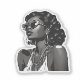 Afroamerikanische Frau Vinyl-Aufkleber Aufkleber