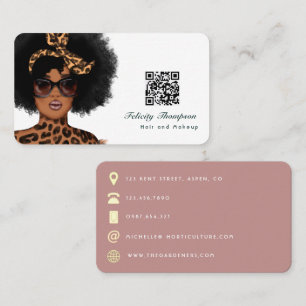 Afroamerikanische Friseur QR Code Visitenkarte