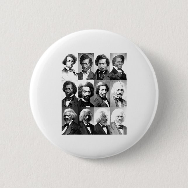 Afroamerikanische Geschichte Frederick Dougl Schwa Button (Vorderseite)