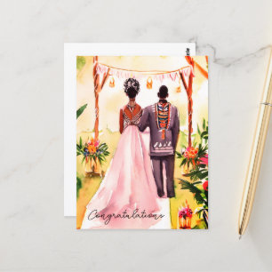 Afroamerikanische Hochzeit Postkarte