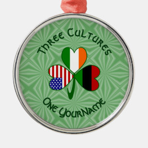 Afroamerikanische Irische Shamrock-Flagge Personal Ornament Aus Metall