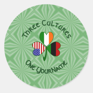 Afroamerikanische Irische Shamrock-Flagge Personal Runder Aufkleber