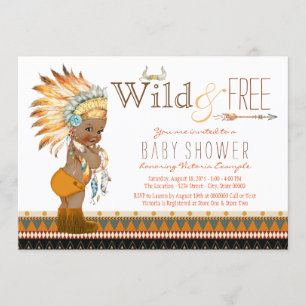Afroamerikanische Jungs Tribal Boho Baby Shower Einladung