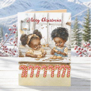 Afroamerikanische Kinder Weihnachtskarte Karte