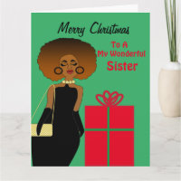 Afroamerikanische lustige Schwester Frohe Weihnach