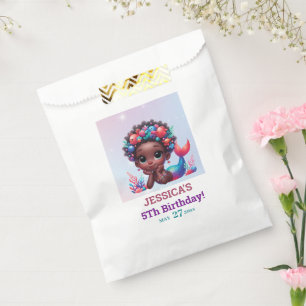 Afroamerikanische Meerjungfrau 5. Geburtstag  Geschenktütchen