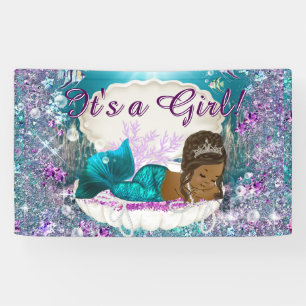 Afroamerikanische Meerjungfrau Prinzessin Baby Sho Banner