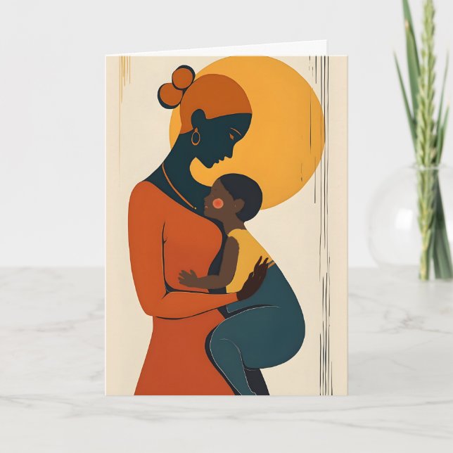 Afroamerikanische Mutter und Kind zum Muttertag Karte (Vorderseite)