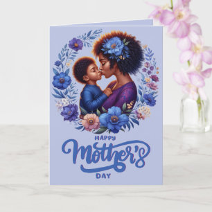 Afroamerikanische Mutter und Sohn Frohen Muttertag Karte