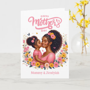 Afroamerikanische Mutter und Tochter Frohen Mutter Karte