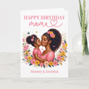Afroamerikanische Mutter und Tochter Pinker Geburt Karte