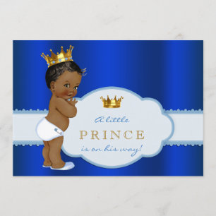 Afroamerikanische Prinz-Baby-Party Einladung
