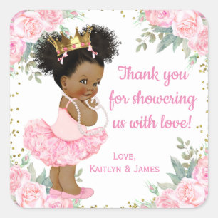 Afroamerikanische Prinzessin Baby Shower Aufkleber