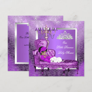 Afroamerikanische Prinzessin Baby Shower Mädchen L Einladung
