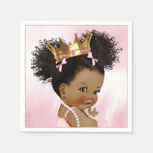 Afroamerikanische Prinzessin Baby Shower Papier Se Serviette