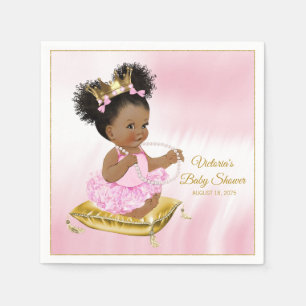 Afroamerikanische Prinzessin Baby Shower Papier Se Serviette