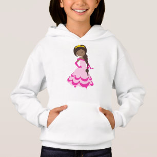 Afroamerikanische Prinzessin, Krone, Gown, rosa Kl Hoodie