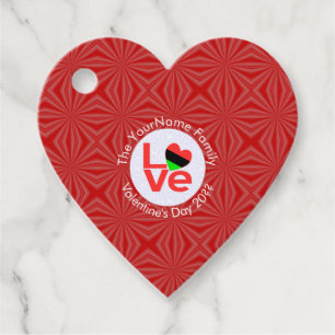Afroamerikanische Rotbuchstaben-LOVE-Flagge person Geschenkanhänger