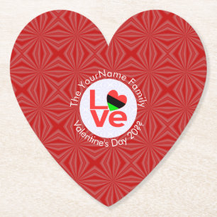 Afroamerikanische Rotbuchstaben LOVE-Flagge person Untersetzer