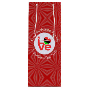 Afroamerikanische rote Buchstaben LOVE-Flagge pers Geschenktüte Für Weinflaschen