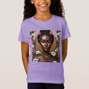 Afroamerikanische Schönheit KI Kunst T-Shirt