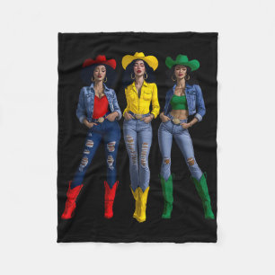 Afroamerikanische schwarze Cowgirls Western Frauen Fleecedecke
