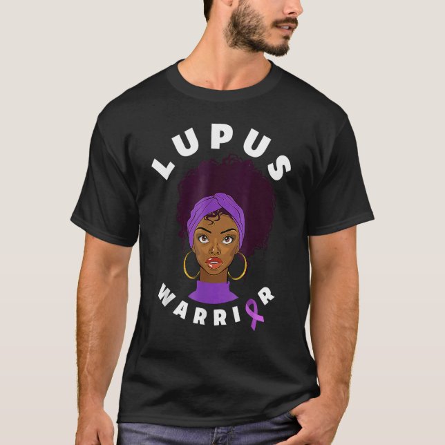 Afroamerikanische schwarze Frauen Lupuskrieg T-Shirt (Vorderseite)