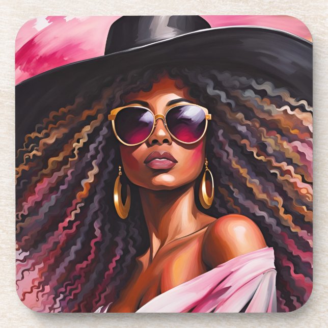 Afroamerikanische Untersetzer mit Cork zurück (Vorderseite)