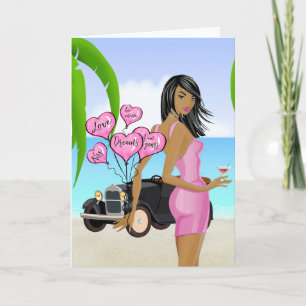 Afroamerikanische Valentinstagskarte Karte