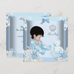 Afroamerikanische Vintage-Prinz-Baby-Party Junge Einladung