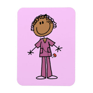 Afroamerikanische weibliche Stockfigur Krankenschw Magnet