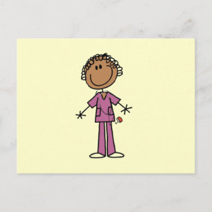 Afroamerikanische weibliche Stockfigur Krankenschw Postkarte