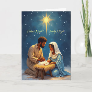 Afroamerikanische Weihnachtsdarstellung Stille Nac Karte