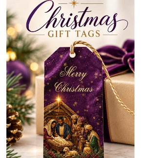 Afroamerikanische Weihnachtsdekoration aus violett Geschenkanhänger