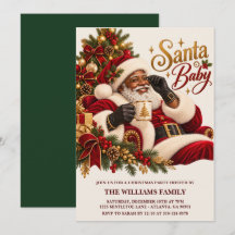 Afroamerikanische Weihnachtseinladung Santa Baby