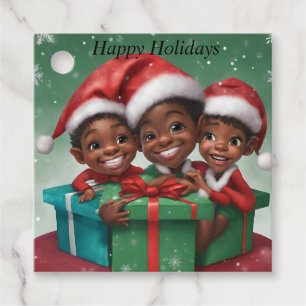 Afroamerikanische Weihnachtselfs Geschenkanhänger