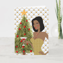 Afroamerikanische Weihnachtskarte Feiertagskarte
